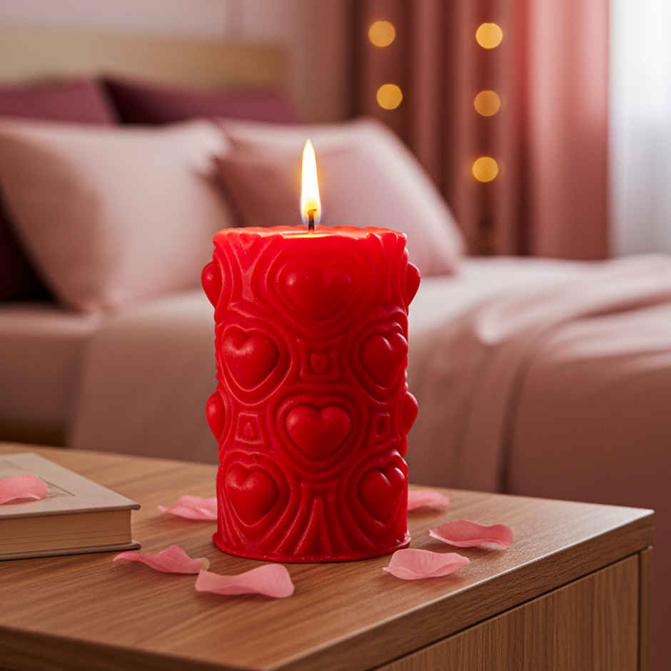 Scented 3D Heart Shaped Pillar Candle | Prosperro Lumo