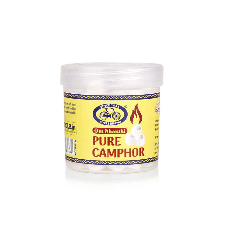 Cycle Pure Om Shanthi Camphor Round Tablets Jar | Natural & Residue-Free
