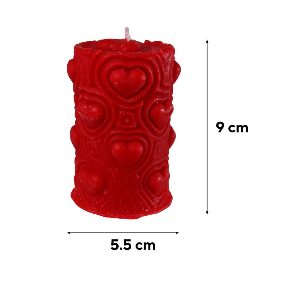 Scented 3D Valentine's Day Heart Shaped Pillar Candle | Prosperro Lumo