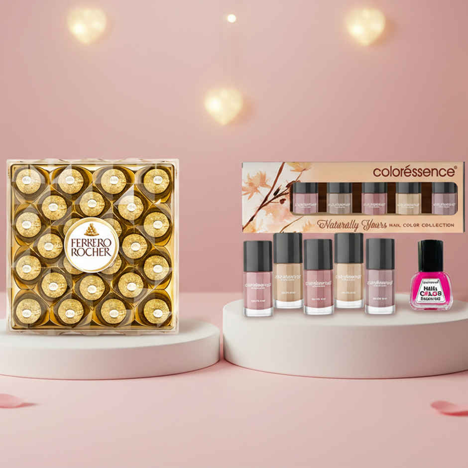 Coloressence Nail Paint Kit  (60g) & Ferrero Rocher Gift Pack (300g) Combo