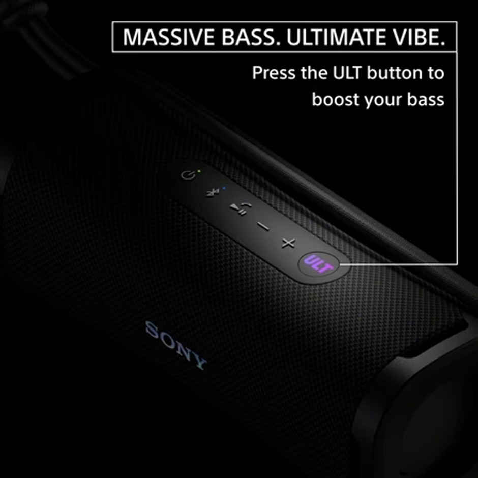 Sony ULT Field 1 Wireless Portable Bluetooth Speaker and ULT Button for Massive Bass - Black