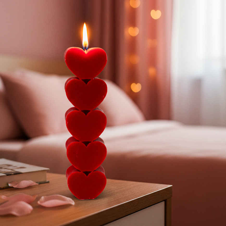 Scented Heart Pillar Candle | Prosperro Lumo