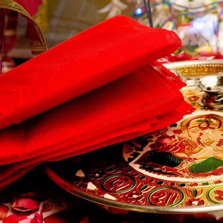 Pooja Cloth 1.25 m | Red | Divine Vibes