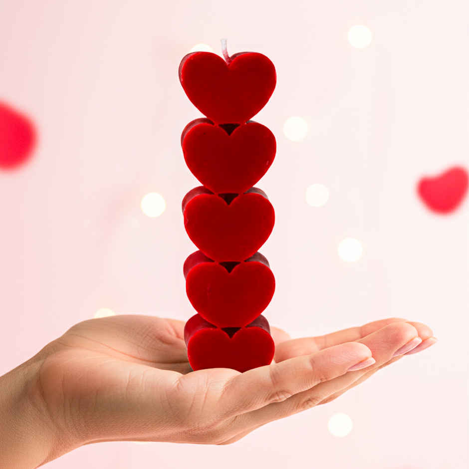 Scented Heart Pillar Valentine's Candle | Prosperro Lumo