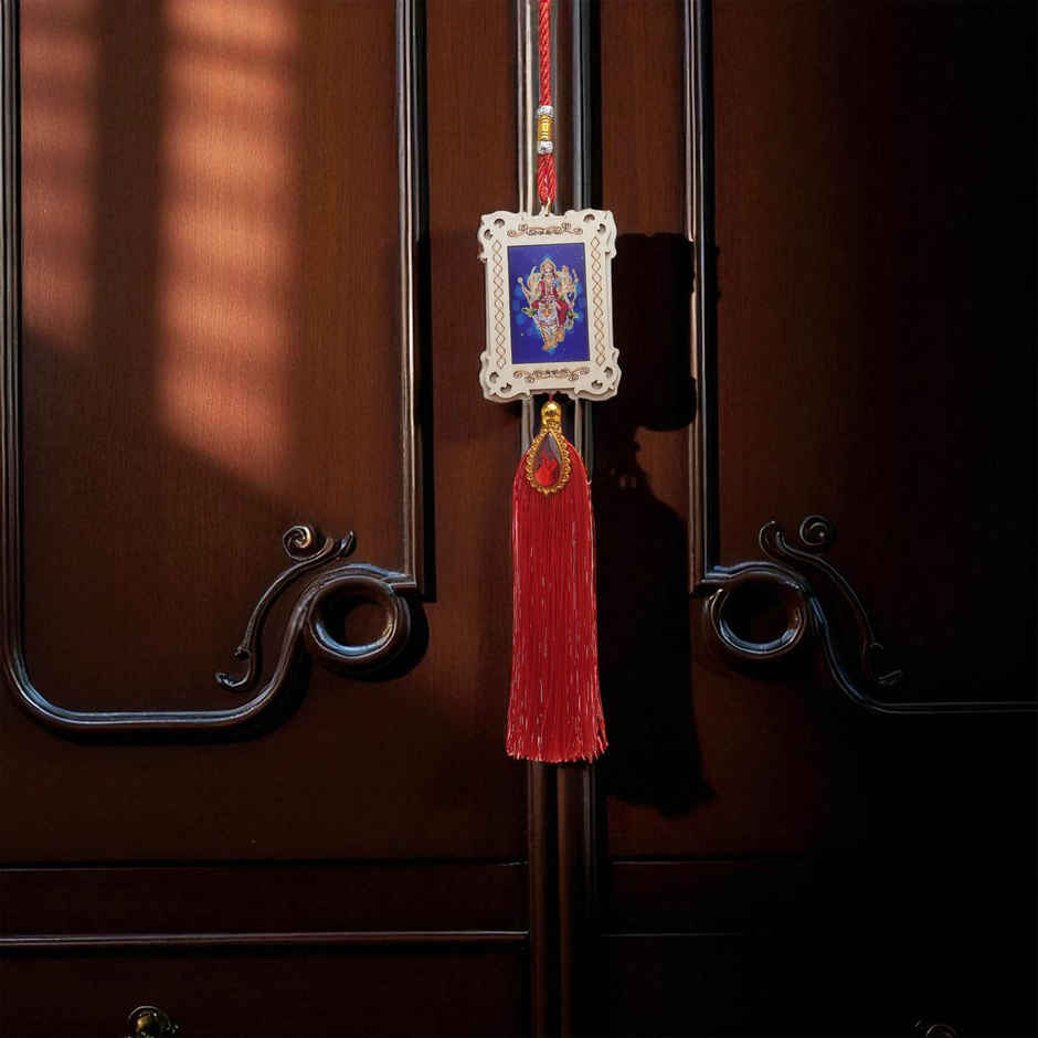 Divine Vibes Square Design Durga Ji Car Hanging Decorative