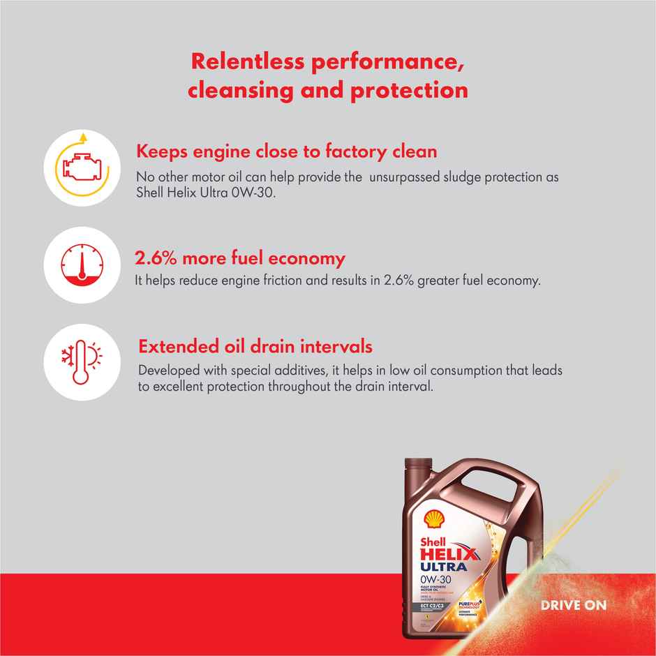 Shell Helix Ultra ECT 0W30 API SN | ACEA C2/C3 Fully Synthetic Engine Oil for All Types of Car