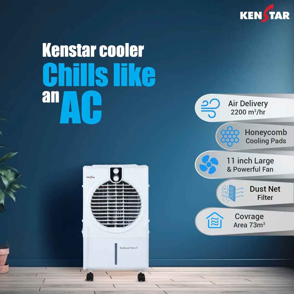 Kenstar Turbocool Neo 27 Blue Honeycomb Desert Cooler