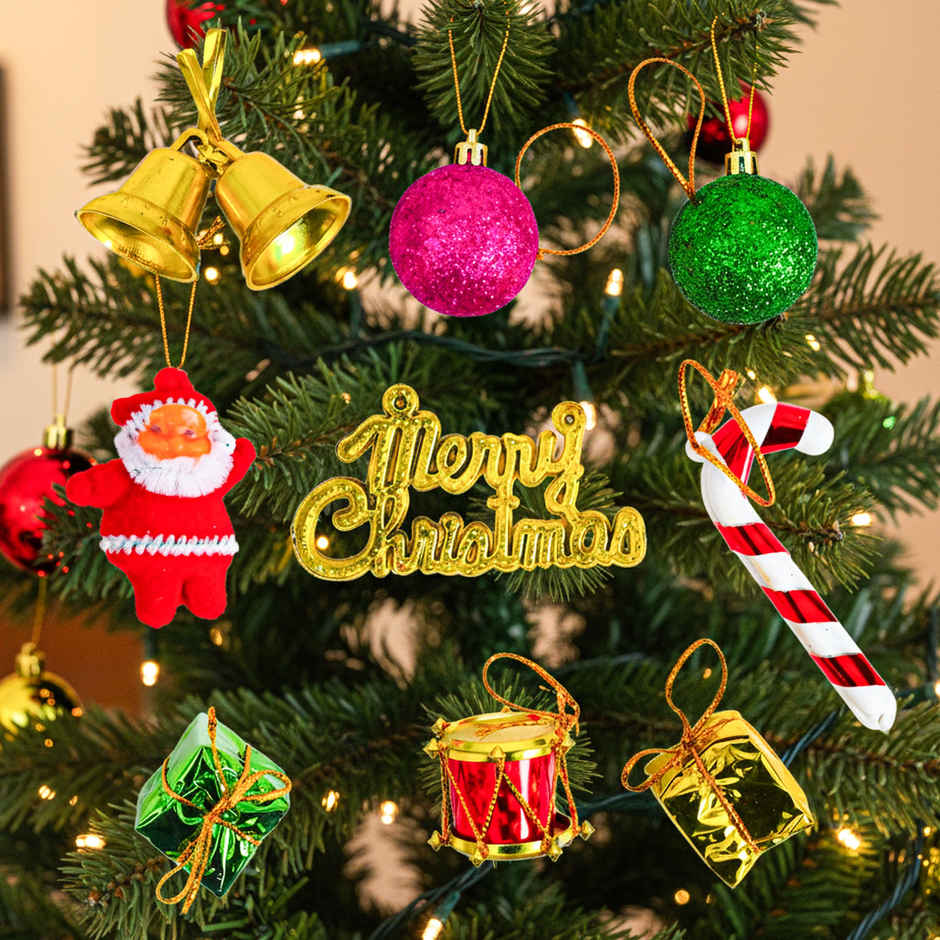 Christmas Tree Decoration Set | Balls | Gift Boxes | Santa | Merry Christmas Hanging | Picfest