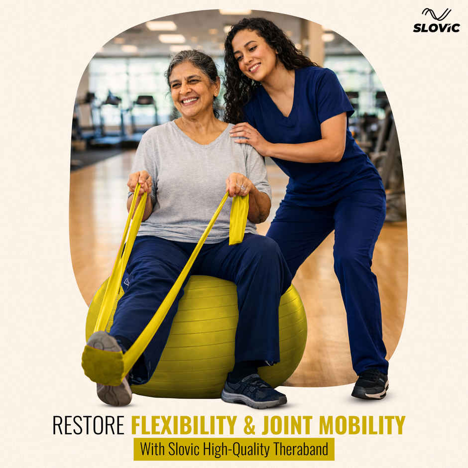 Slovic Thera Band for Physiotherapy, Stretching & Recovery Exercise | Light Yellow