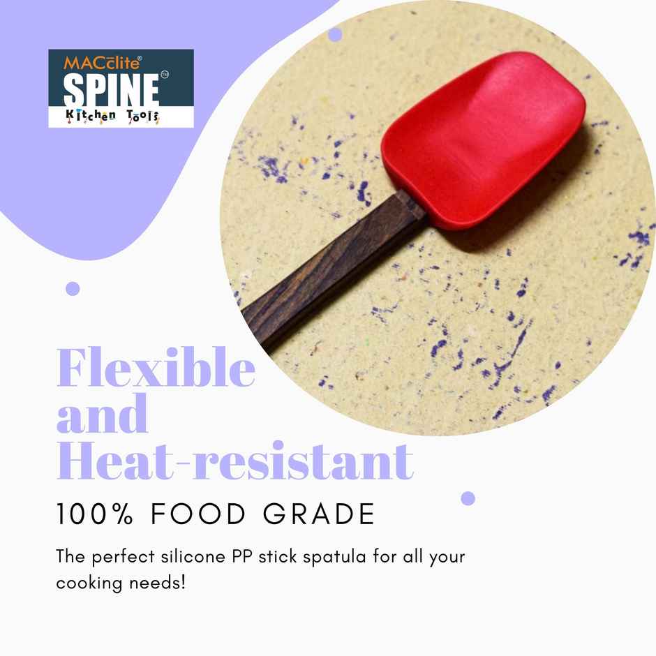 Spine Silicone Combo Set of 4pc |wooden & Pp Stick Spatula