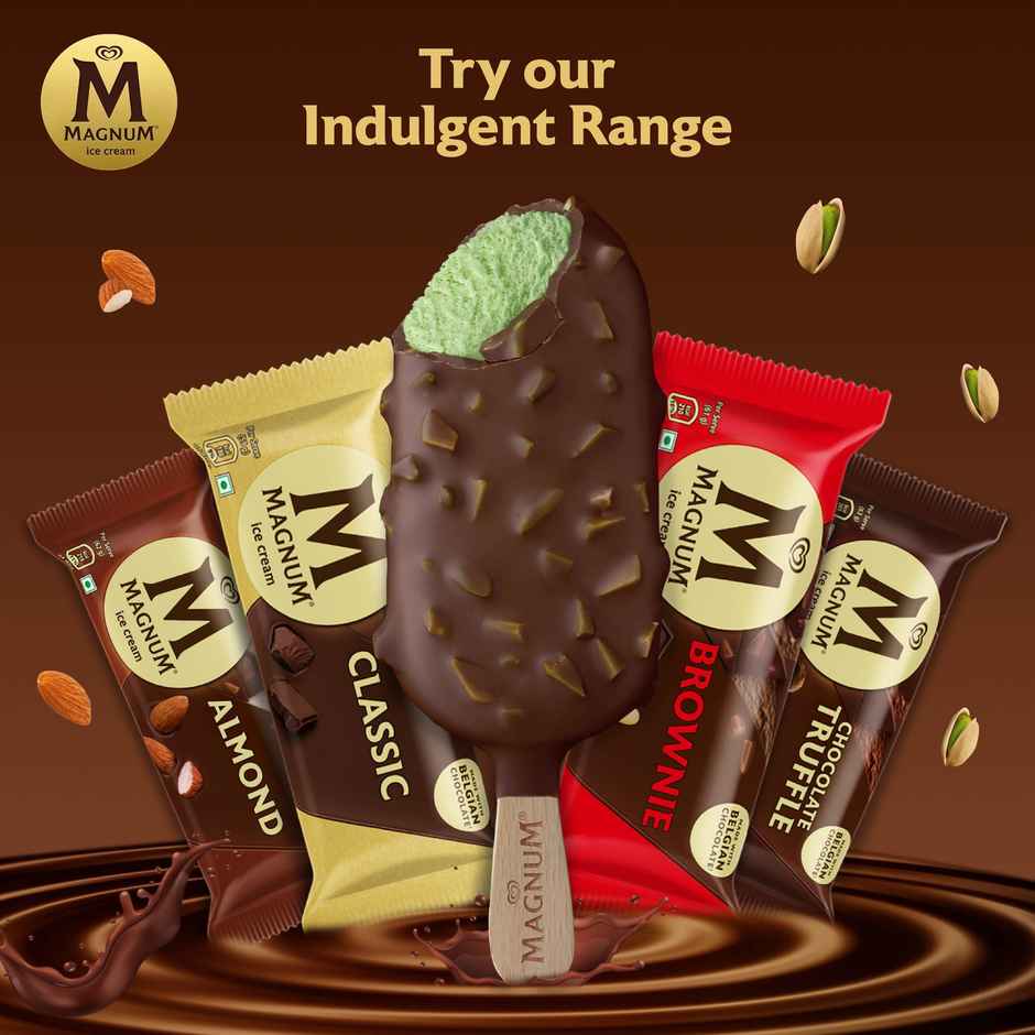 Kwality Wall's Magnum Pistachio + Almond + Caramel Pop Ice Cream stick Combo