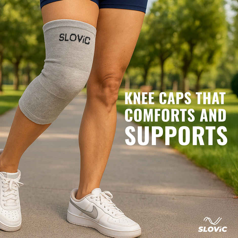 Slovic Knee Support Cap for Pain Relief, Compression, Injury Recovery & Sports Protection