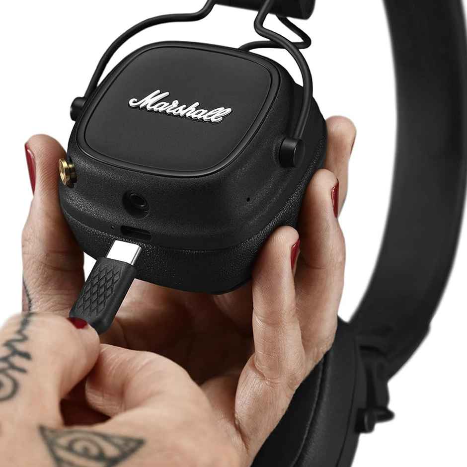 Marshall Major IV Wireless Bluetooth On Ear Headphone With Mic - Black
