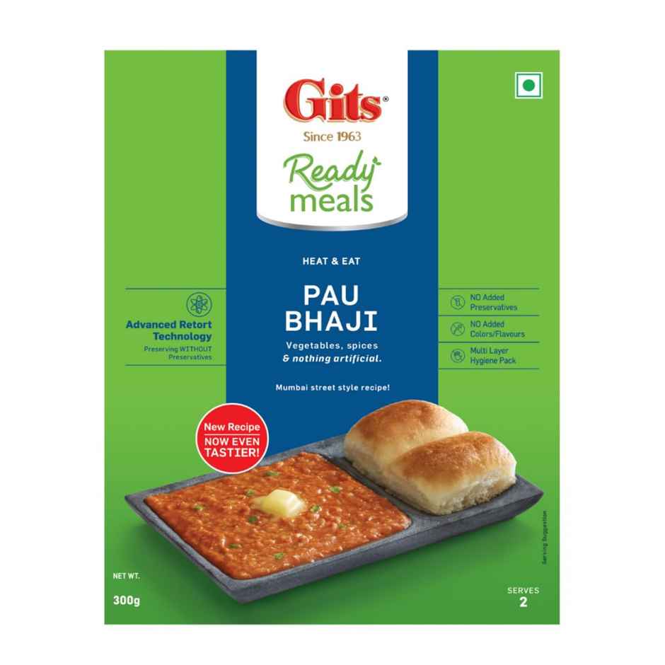 Gits Heat & Eat Pau Bhaji (300g) & Gits Dal Makhani Ready To Eat (300g) Combo 