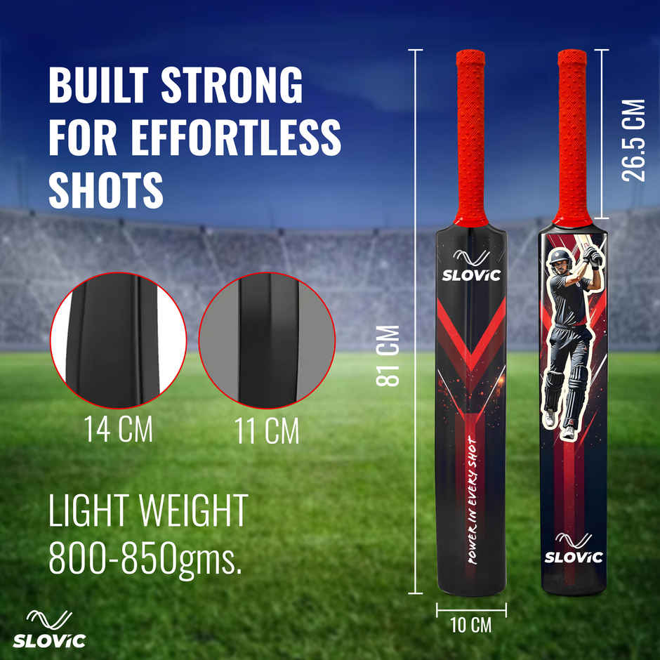 Slovic Kids Cricket Kit with (81cm) Bat & Full Wicket Set for Indoor & Outdoor Games