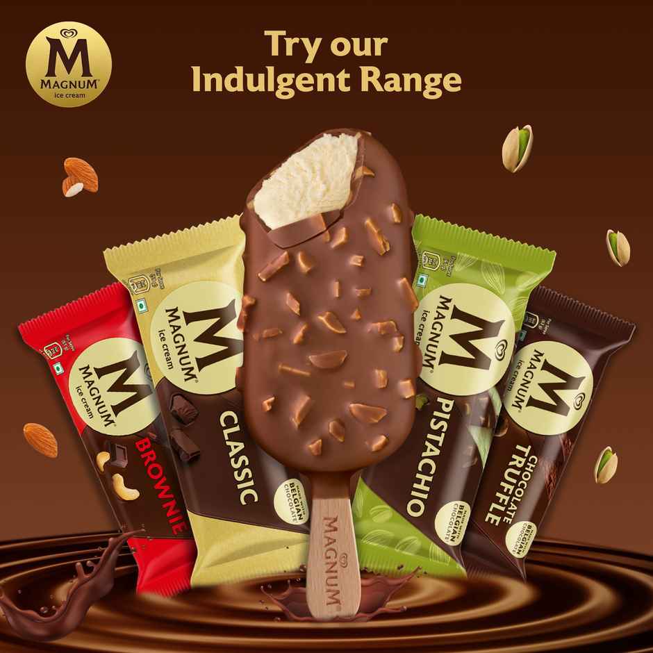 Kwality Wall's Magnum Pistachio + Almond + Caramel Pop Ice Cream stick Combo