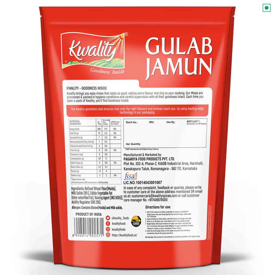 Kwality Instant Gulab Jamun Mix | Buy 1 Get 1 Free