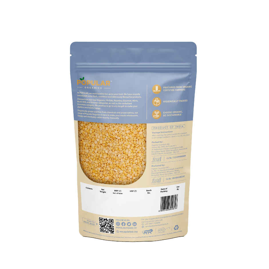 Popular Organics Toor Dal / Pigeon Peas | Ahar Dal