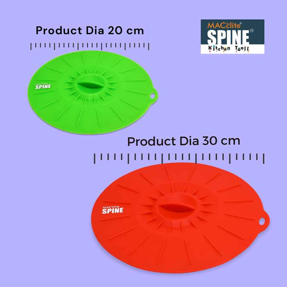 Silicone Vaccum Cookware Lid 2pc Set | Medium 20 cm& XL 30 cm Microwave-freezer-dishwasher Safe