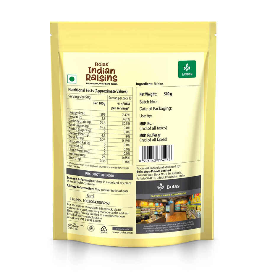 Bolas Indian Raisins