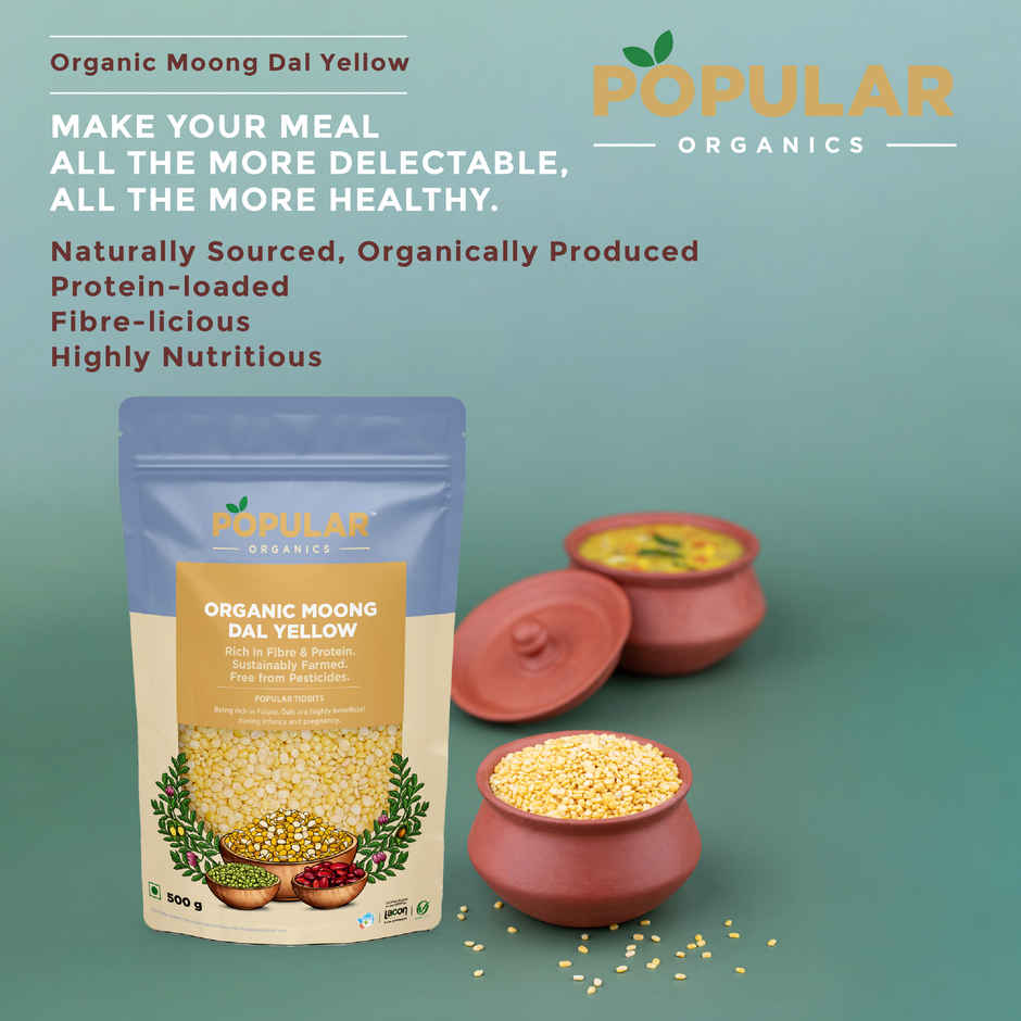 Popular Organics Moong Dal Split / Moong Dhuli