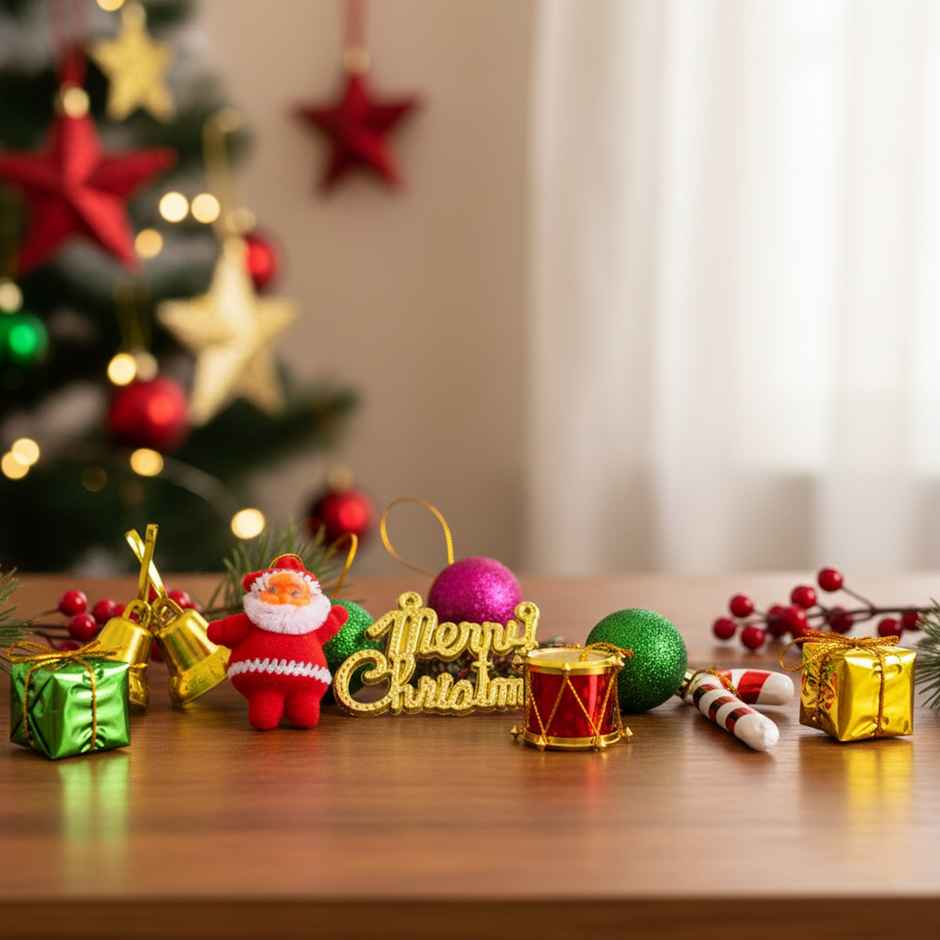 Christmas Tree Decoration Set | Balls | Gift Boxes | Santa | Merry Christmas Hanging | Picfest