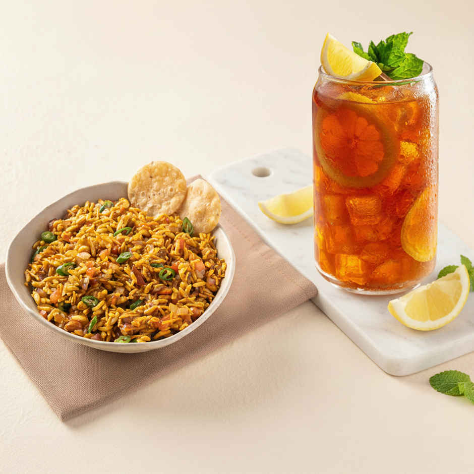 Bhelpuri + Lemon Iced Tea