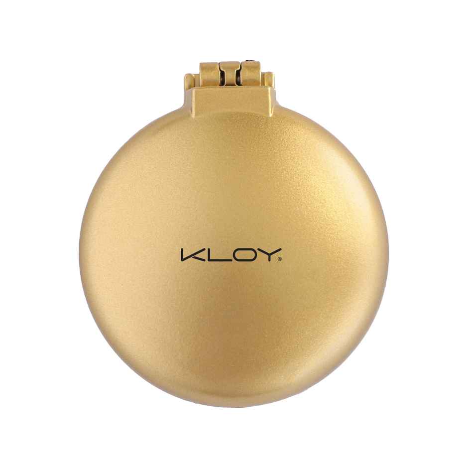 Compact Pop-up Hair Brush with Foldable Mirror (Gold)