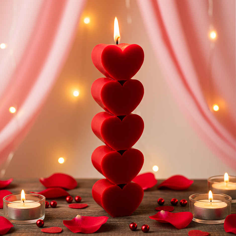 Scented Heart Pillar Candle | Prosperro Lumo