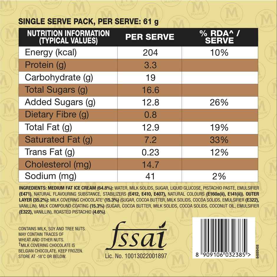 Kwality Wall's Magnum Pistachio + Almond + Caramel Pop Ice Cream stick Combo