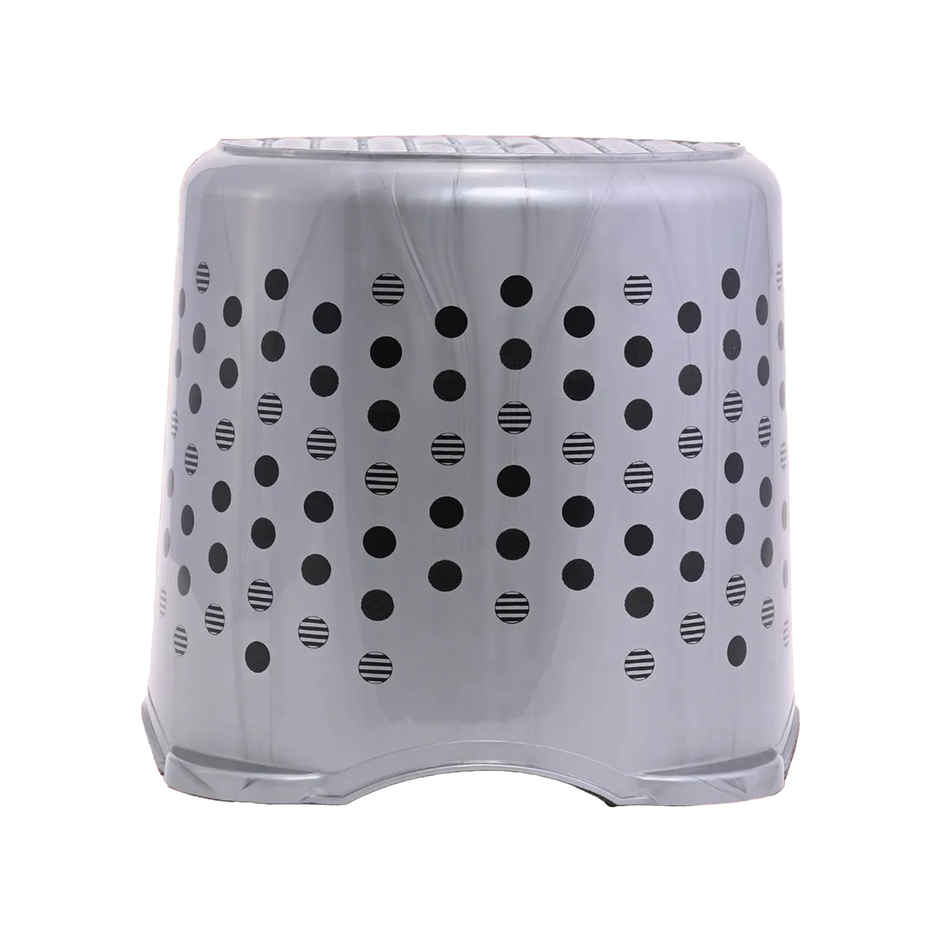 Kuber Industries Stackable Stool for Sitting | Space-Saving for Kitchen & Home | Grey Dot