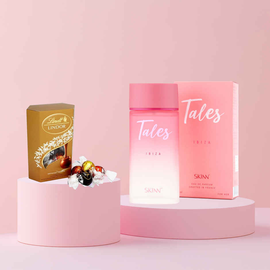 Lindt Lindor Smooth Melting Assorted Chocolates Cornet(200gms) & Skinn Tales W Ibiza(100ml) Combo