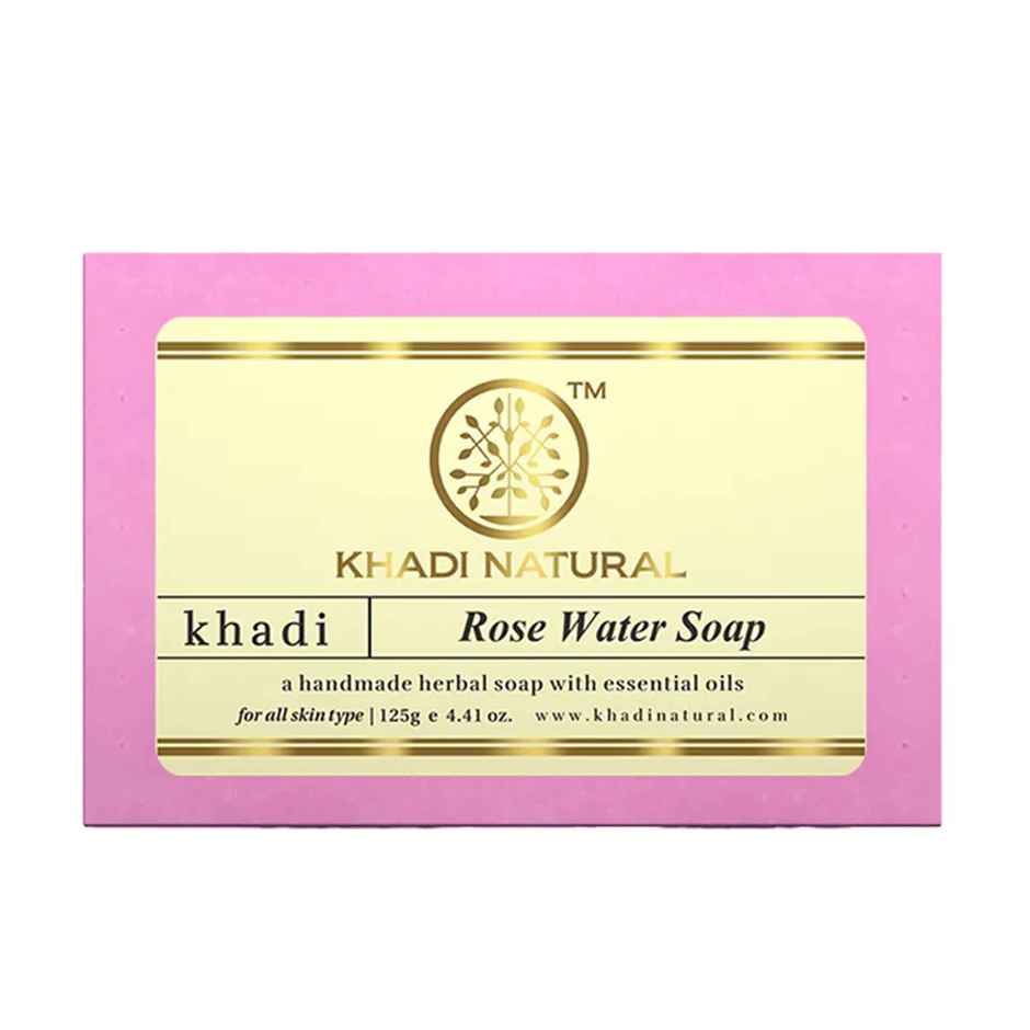 Khadi Natural Rosewater Soap For Gentle Cleansing