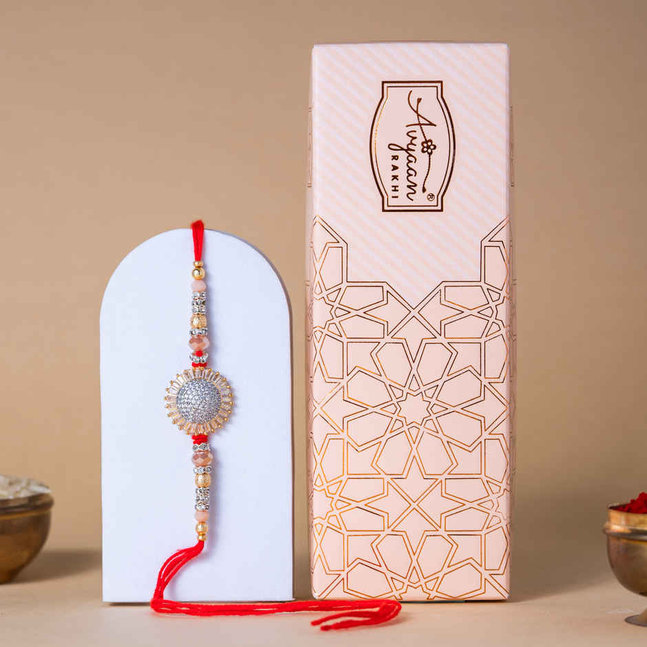 American Diamond Premium A.D. Rakhi (Avyaan Rakhi) Set of 1