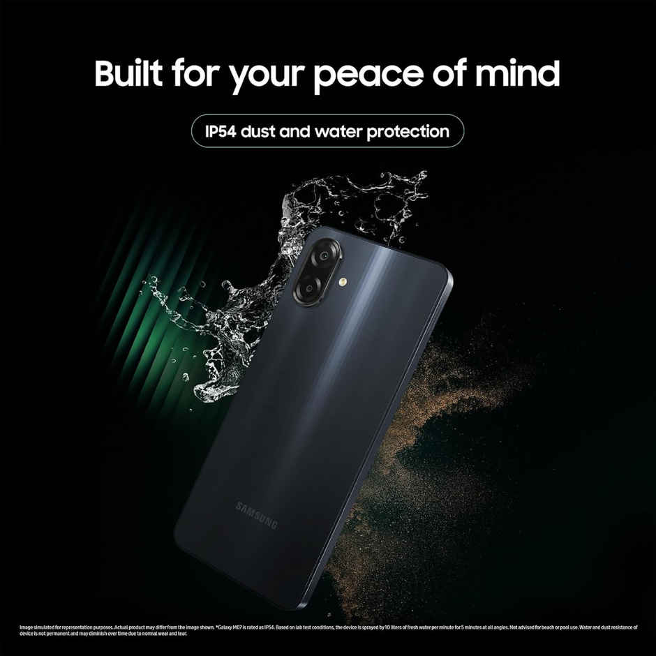 Samsung Galaxy M07 MediaTek Helio G99 | IP54 Rating | 4GB RAM, 64GB Storage | Black