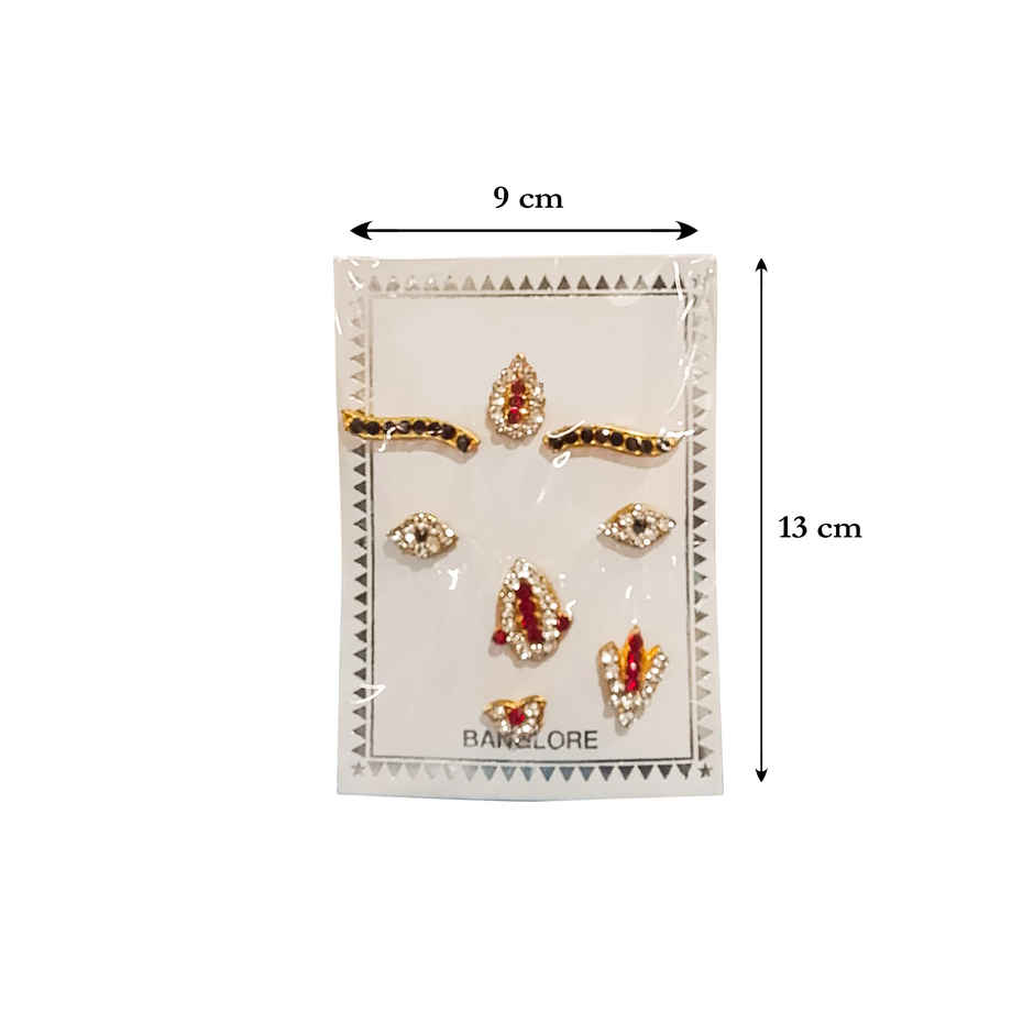 Kalash & Lakshmi Face Decoration | Stone Face Set | Premium Stone Work | Reusable Idol Alankaram | Svasti