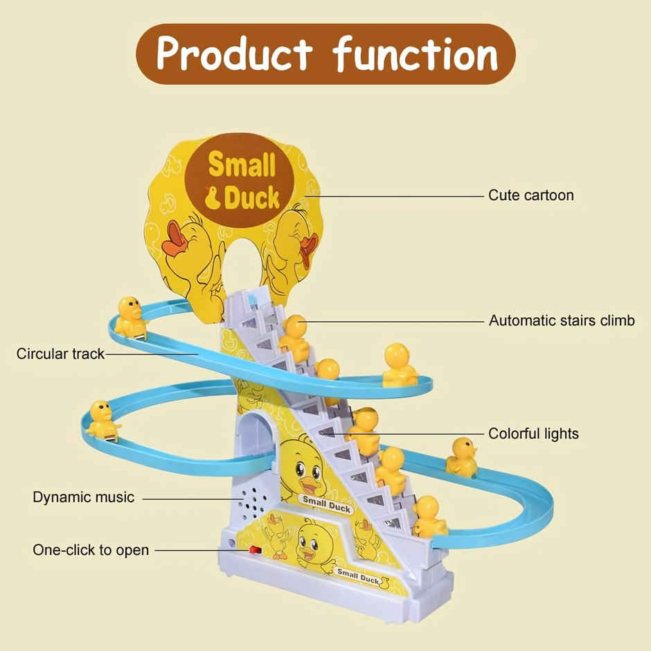 Chigy Wooh Duck Slide Toy Set for Kids | Stair-Climbing Ducklings Race Track