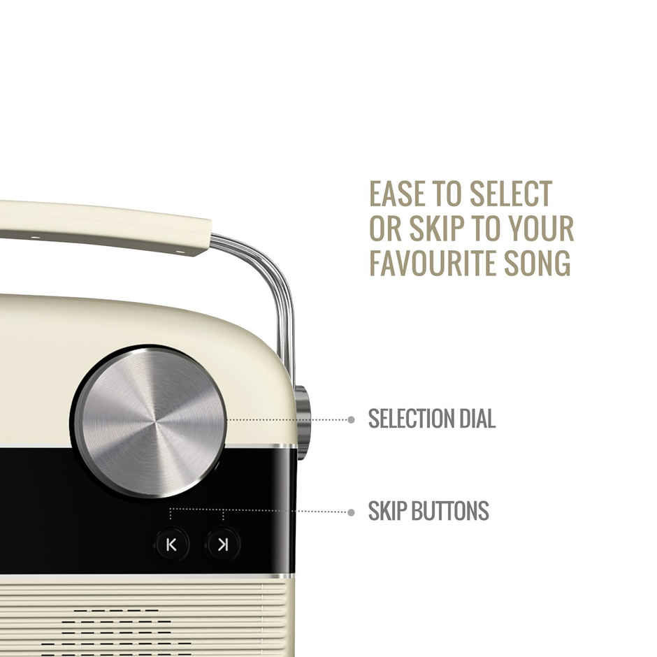 Saregama Carvaan Hindi -Portable Music Player with 5000 Preloaded Songs, FM/BT/AUX (Porcelain White)