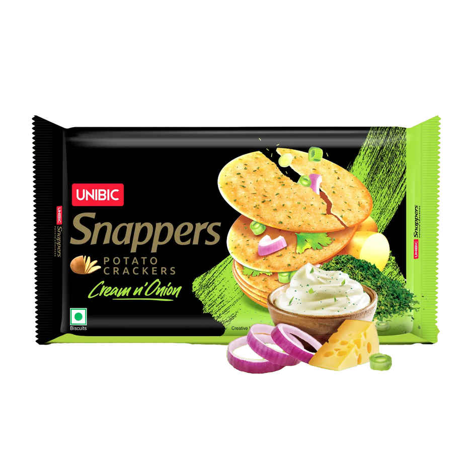 UNIBIC Snapper Cream And Onion Flavoured Crackers | Cholesterol-Free And Trans Fat-Free Combo