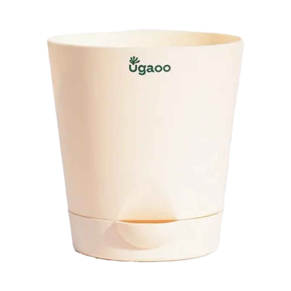 Ugaoo Krish Self Watering Round Pots | 4 Inch | Ivory