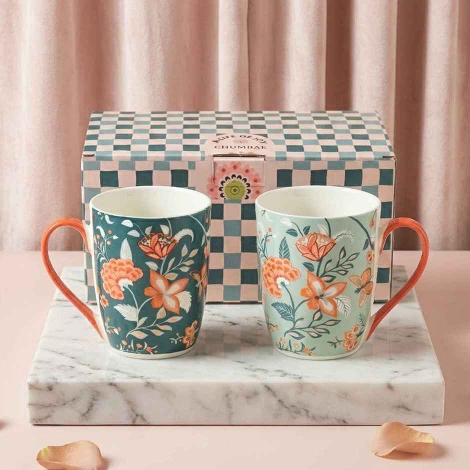 Chumbak Coffee & Joy Mug Set of 2 - Mother's Day Gift with Gift Box