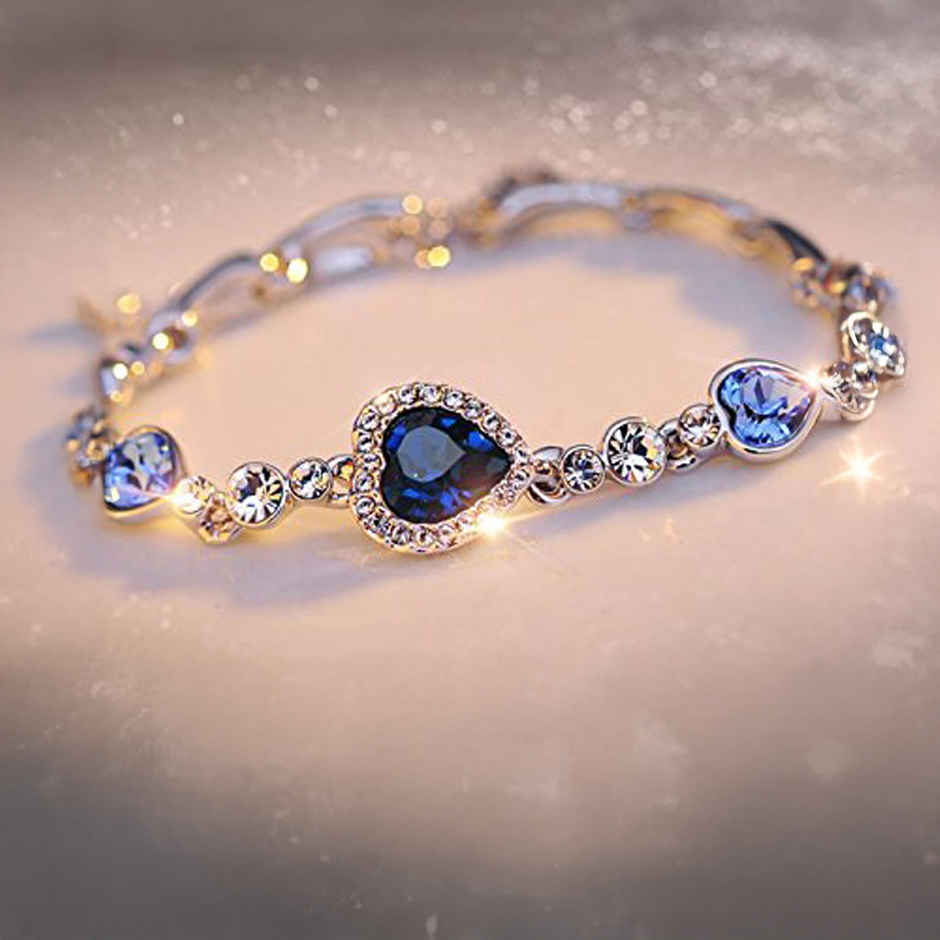 Shining Diva Fashion Romantic Gift of True Love Titanic Heart Bracelet for Women and Girls | 9502b