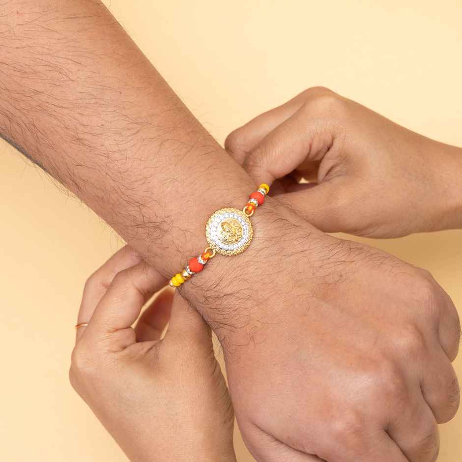 American Diamond Premium A.D. Rakhi (Avyaan Rakhi) Set of 1