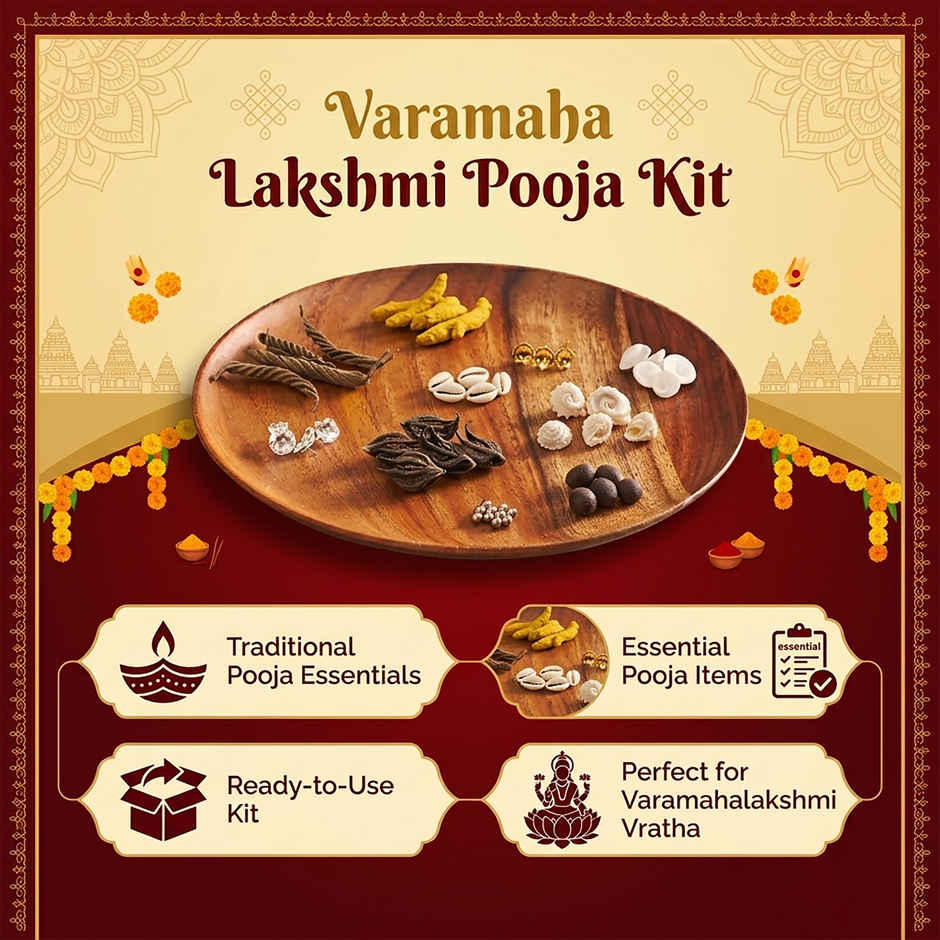 Varamahalakshmi Pooja Kit | 9 Items | Pooja Samagri | Svasti