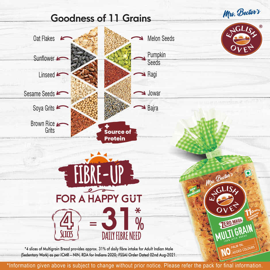 English Oven Zero Maida Multigrain Bread | High Fibre | 11 Grains