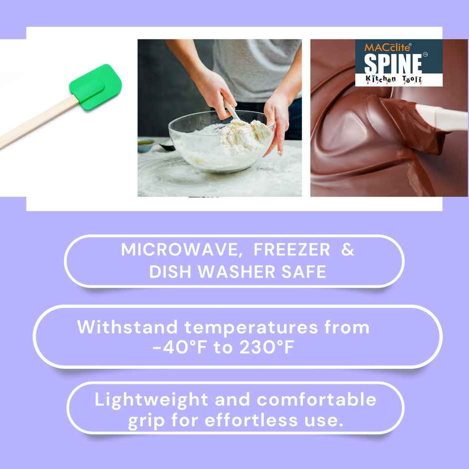 Spine Silicone Combo Set of 4pc |wooden & Pp Stick Spatula