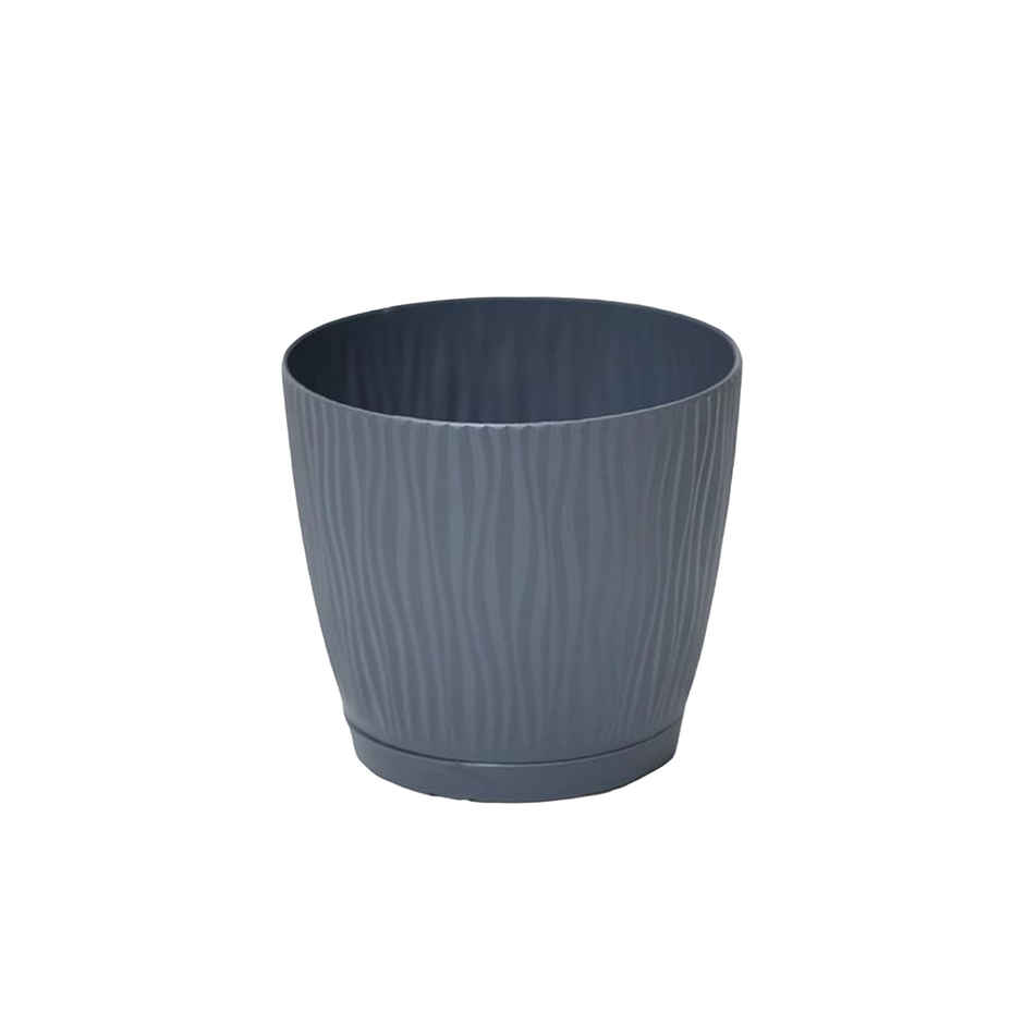 Nurturing Green - Self Watering Pot | Set of 1 | Grey | Size: 14cm x 12.5cm | Plastic Flower Pots