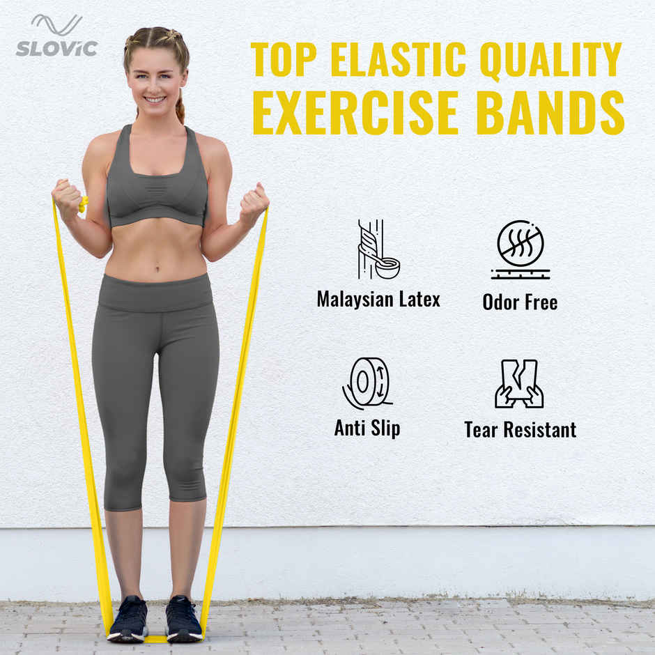 Slovic Thera Band for Physiotherapy, Stretching & Recovery Exercise | Light Yellow