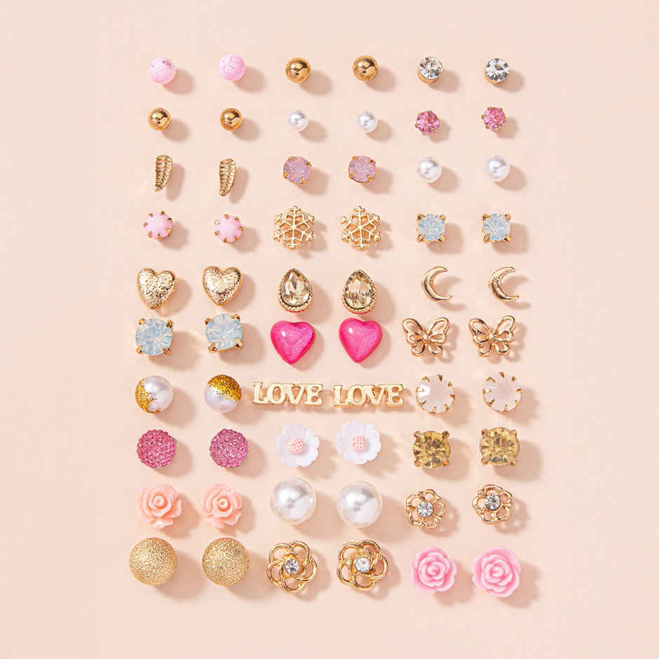 Shining Diva Fashion 30 Pairs Combo Set Latest Stylish Earrings for Women and Girls | 14780er