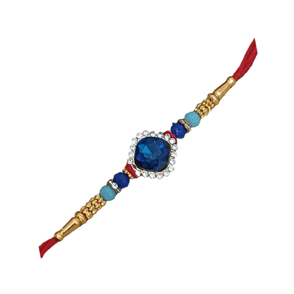 Blue Crystal Rakhi | Sleek and Modern | Gullak